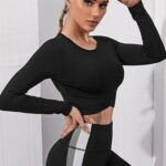 Solid crop slim sports tee